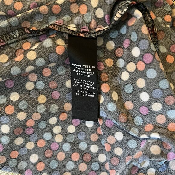 MSK Black Multi Color Polka Dots Bell Sleeve Shift Dress Women's Size L - Picture 7 of 8